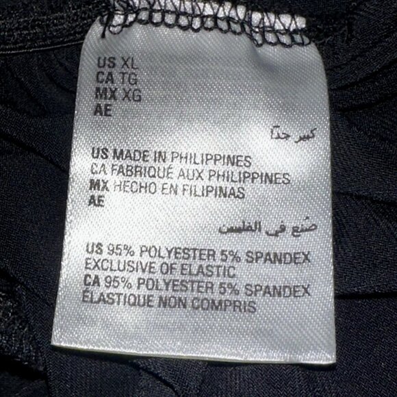 JM Collection Black Zip Tunic Top XL – Ruched Sides, Stretch Knit, Quiet Luxury - Picture 6 of 6